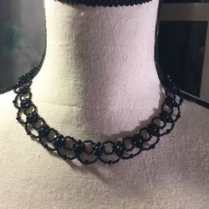 Hand-Beaded Choker, Earrings and Bracelet Set